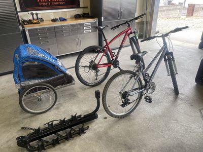 Bike Set With trailer And Bike Rack
