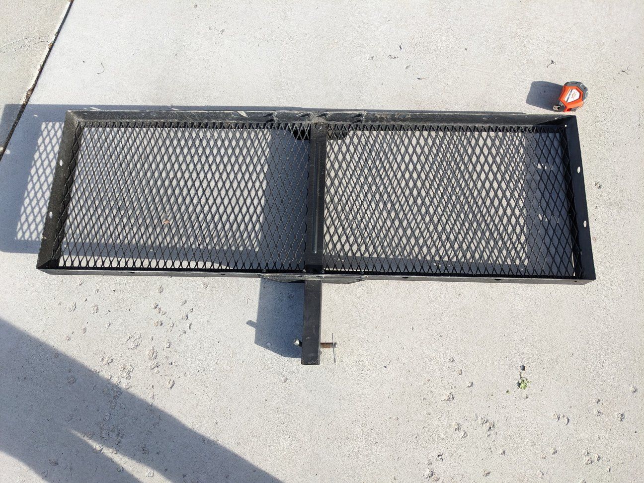Heavy-Duty Hitch-Mounted Cargo Carrier for Vehicles - Black Steel Mesh Basket