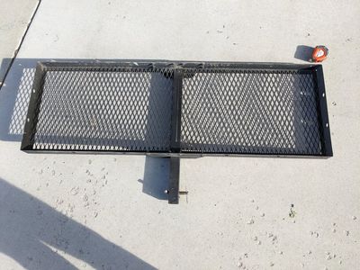 Heavy-Duty Hitch-Mounted Cargo Carrier for Vehicles - Black Steel Mesh Basket