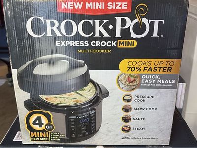 Crock-Pot Express Crock Mini 4 QT Multi-Cooker, Black Stainless Steel Finish