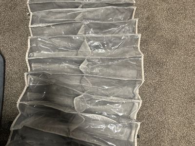 Hanging Closet Organizer with Clear Shoe Pockets - Space Saving Storage Solution