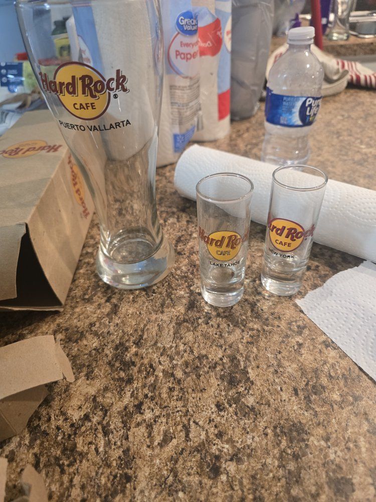 Hard Rock Cafe Drinking Glasses - Puerto Vallarta, Lake Tahoe, New York Set of 37