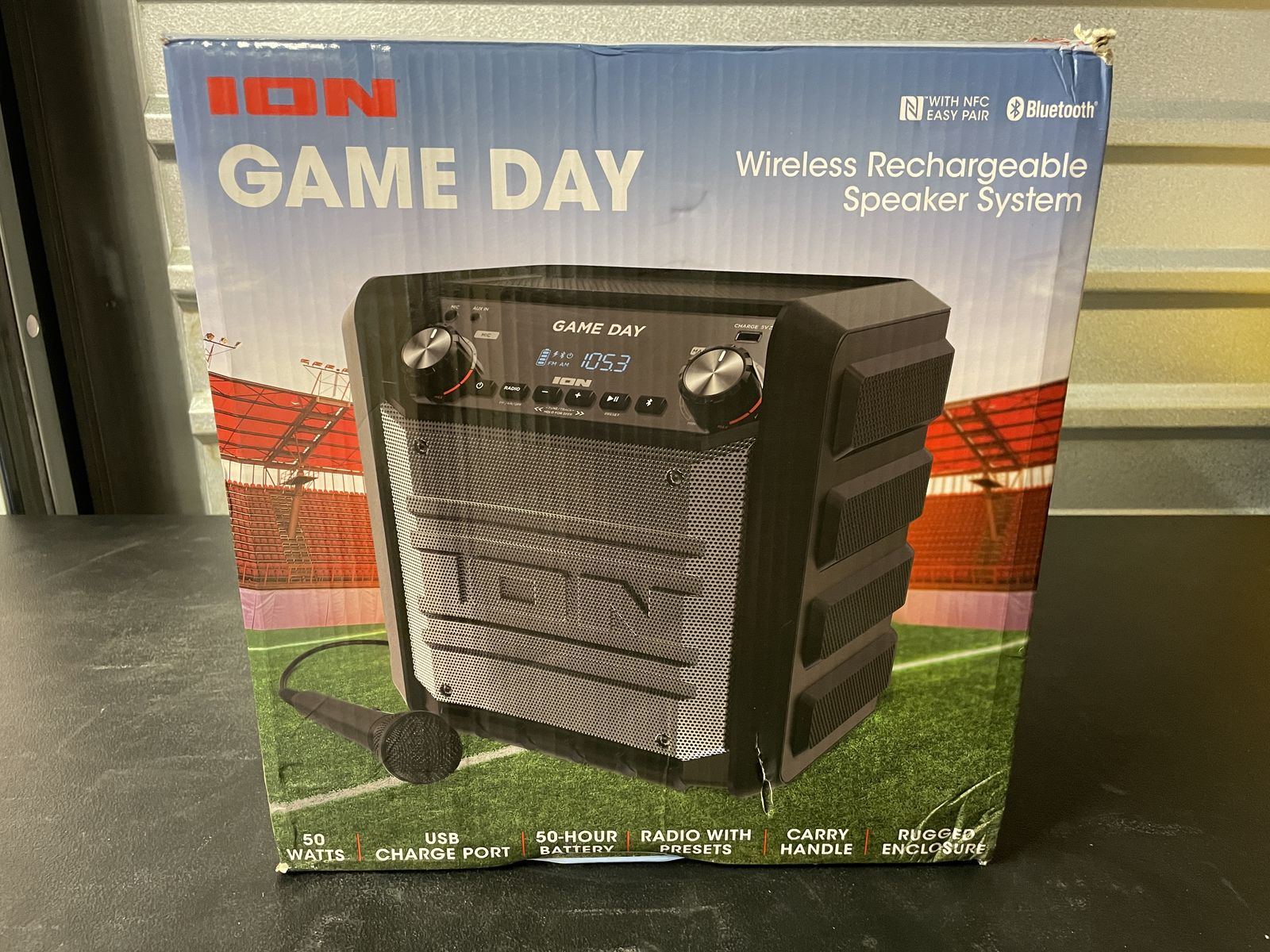 [NEW] ION Game Day Bluetooth Rechargeable Speaker System w/ Microphone