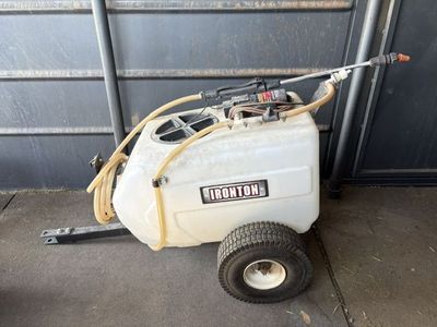 Ironton Tow-Behind Trailer Broadcast and Spot Sprayer, 13 Gallons, 1 GPM, 12 Volt DC