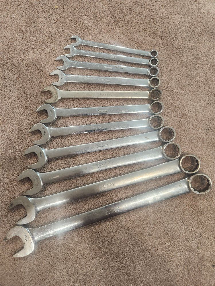 Snap-on Combination Wrenches Set, 11-piece, 3/8" - 1-1/16", Chrome Finish, Open & Box End
