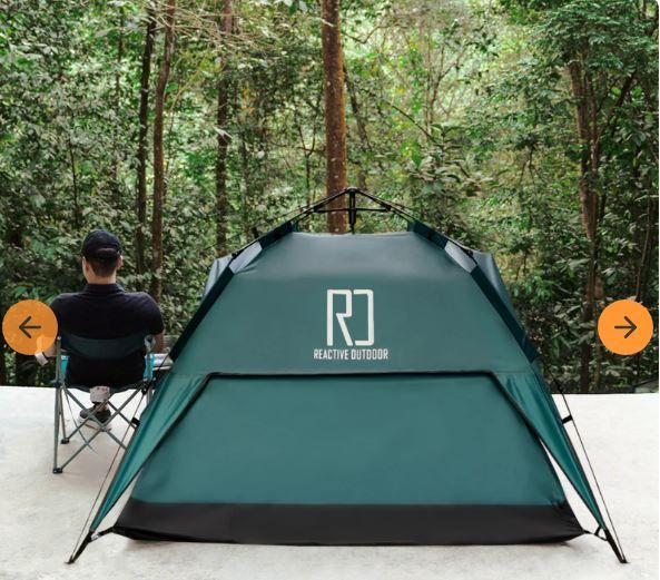 NEW! Reactive Outdoor 3 Second Tent, Instant Pop Up, 2 Person, Small