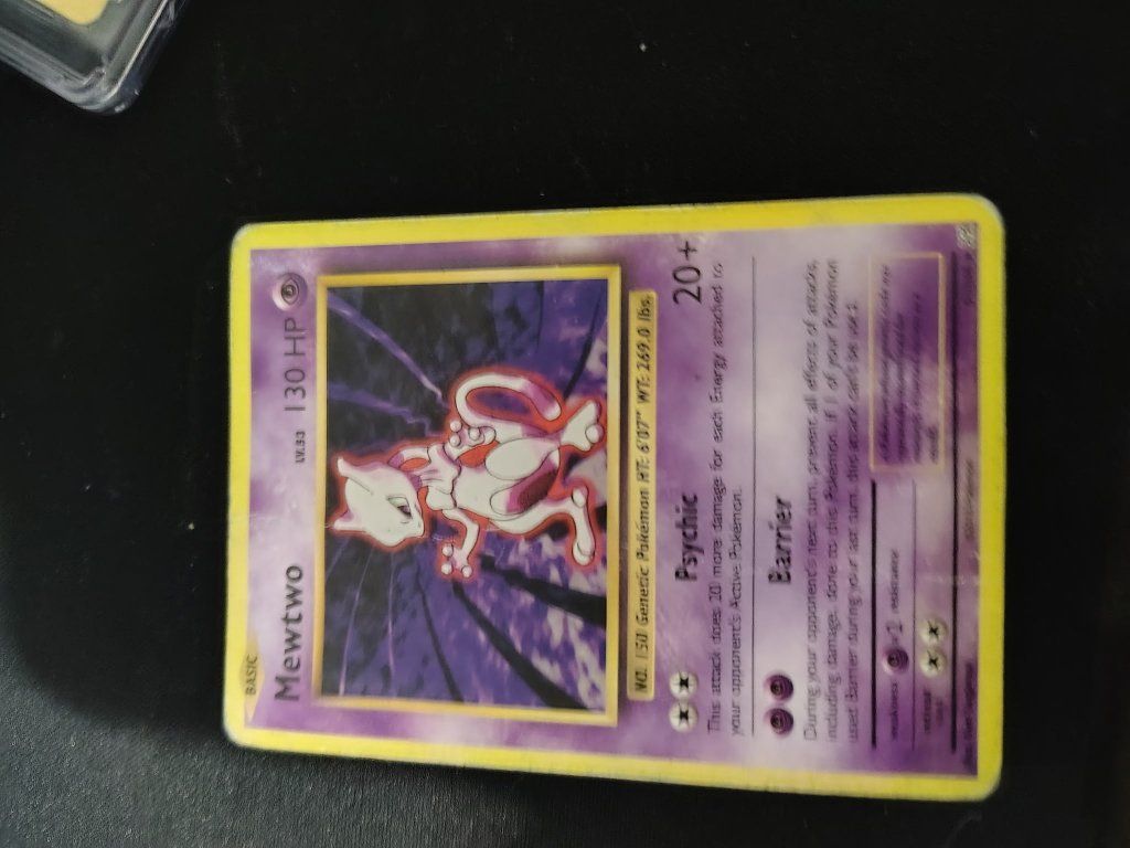 Mewtwo Pokemon Card - Basic, LV.63, 130 HP, Psychic - Vintage Collectible
