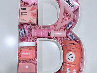 Customizable Pink Letter Gift Box - Pamper & Treat Yourself or a Loved One! Perfect Birthday Gift