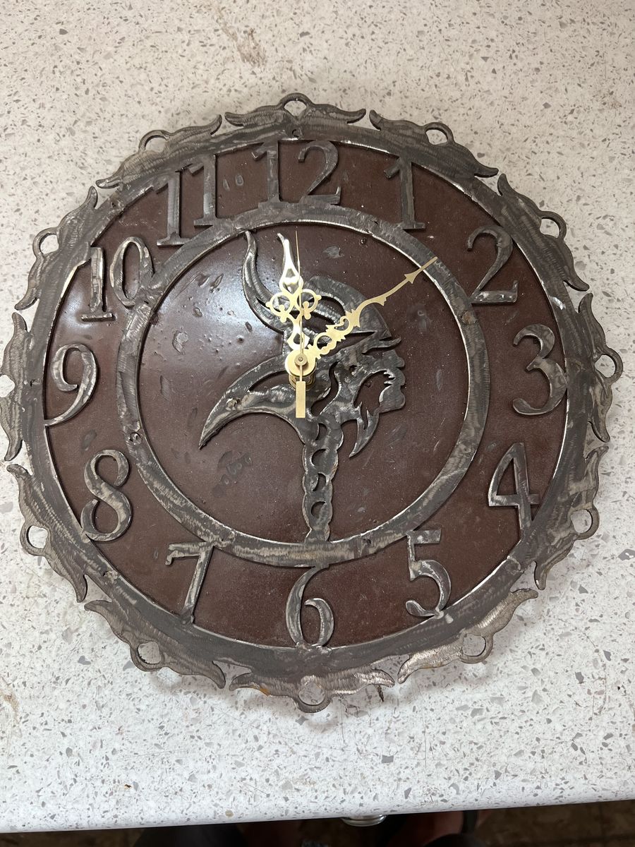 Home Made Unusual Clock, all Metal and Battery Operated