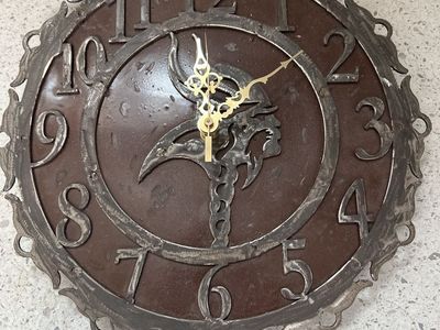 Home Made Unusual Clock, all Metal and Battery Operated