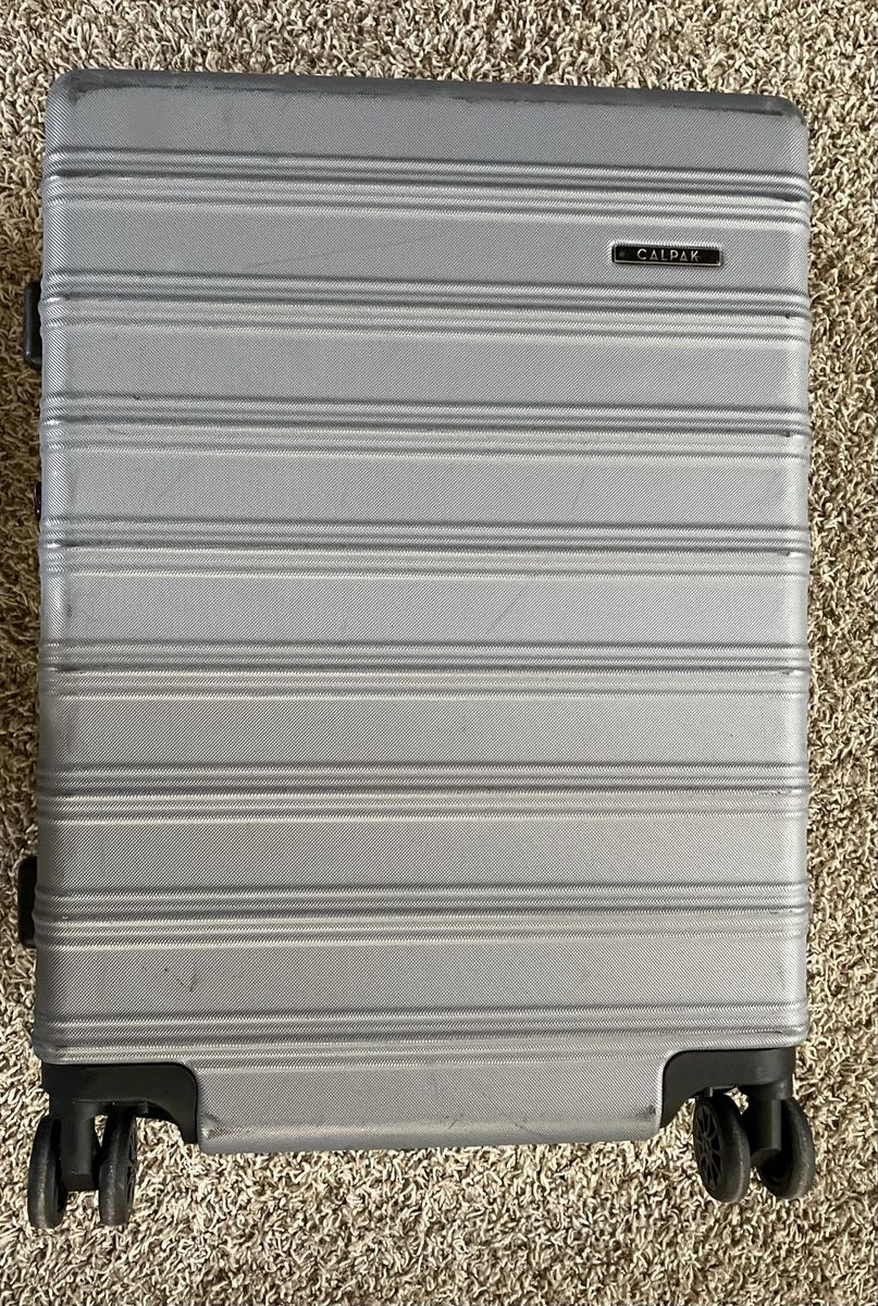 CALPAK Silver Hardshell Mid Size ~25”Spinner Luggage with TSA Lock