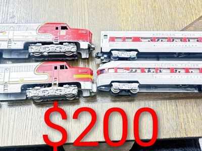 Various American Flyer passenger Train groups for sale.