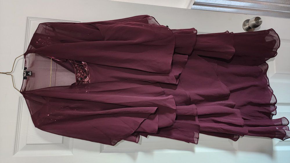 S.L. Fashions Women's Chiffon Tier Jacket Dress wi