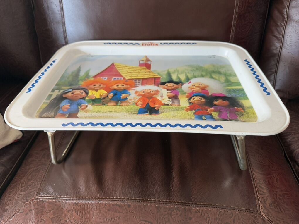Vintage 1992 Norfin Trolls Metal TV Tray