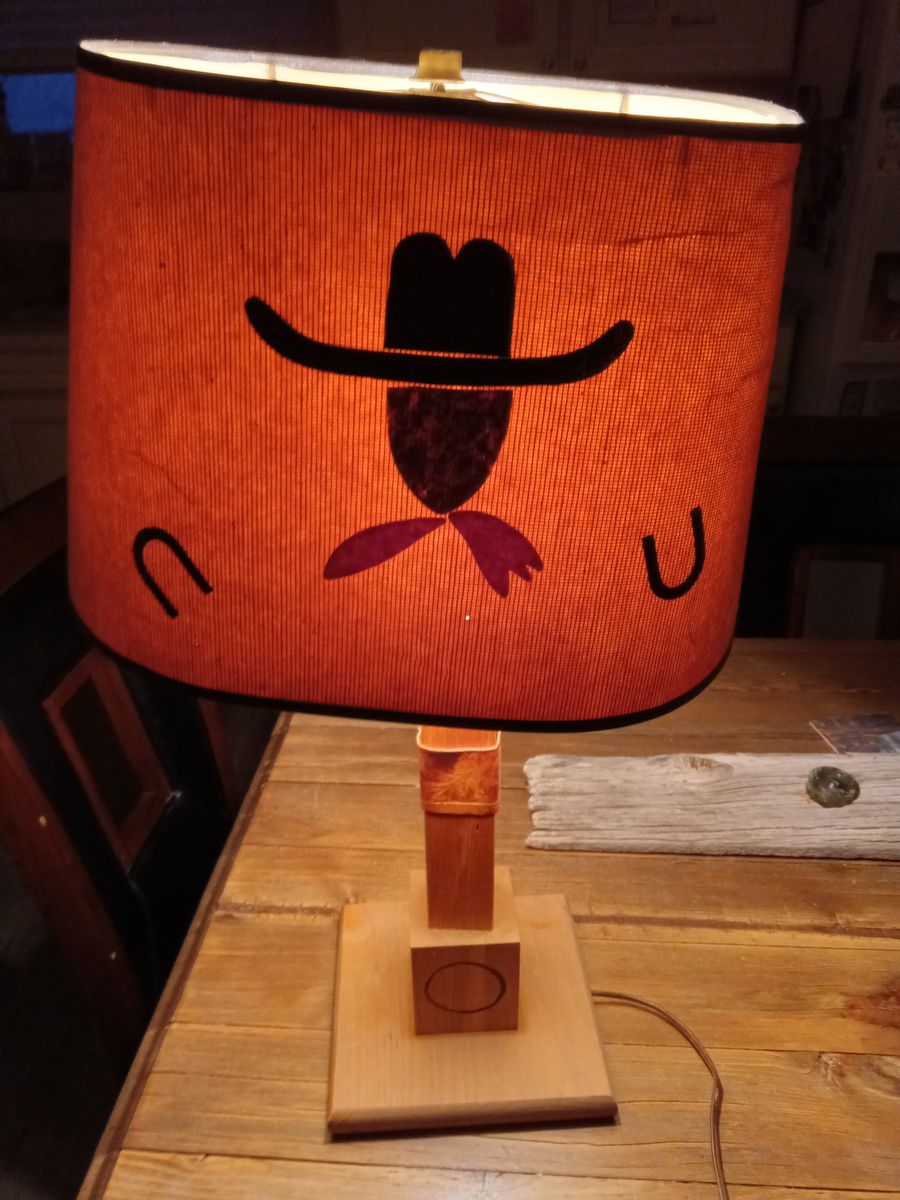 Vintage western cowboy lamp