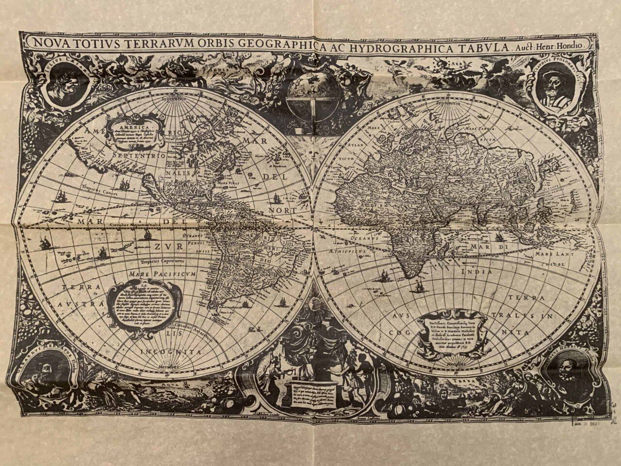 1641 World Map Reproduction – Antique Style
