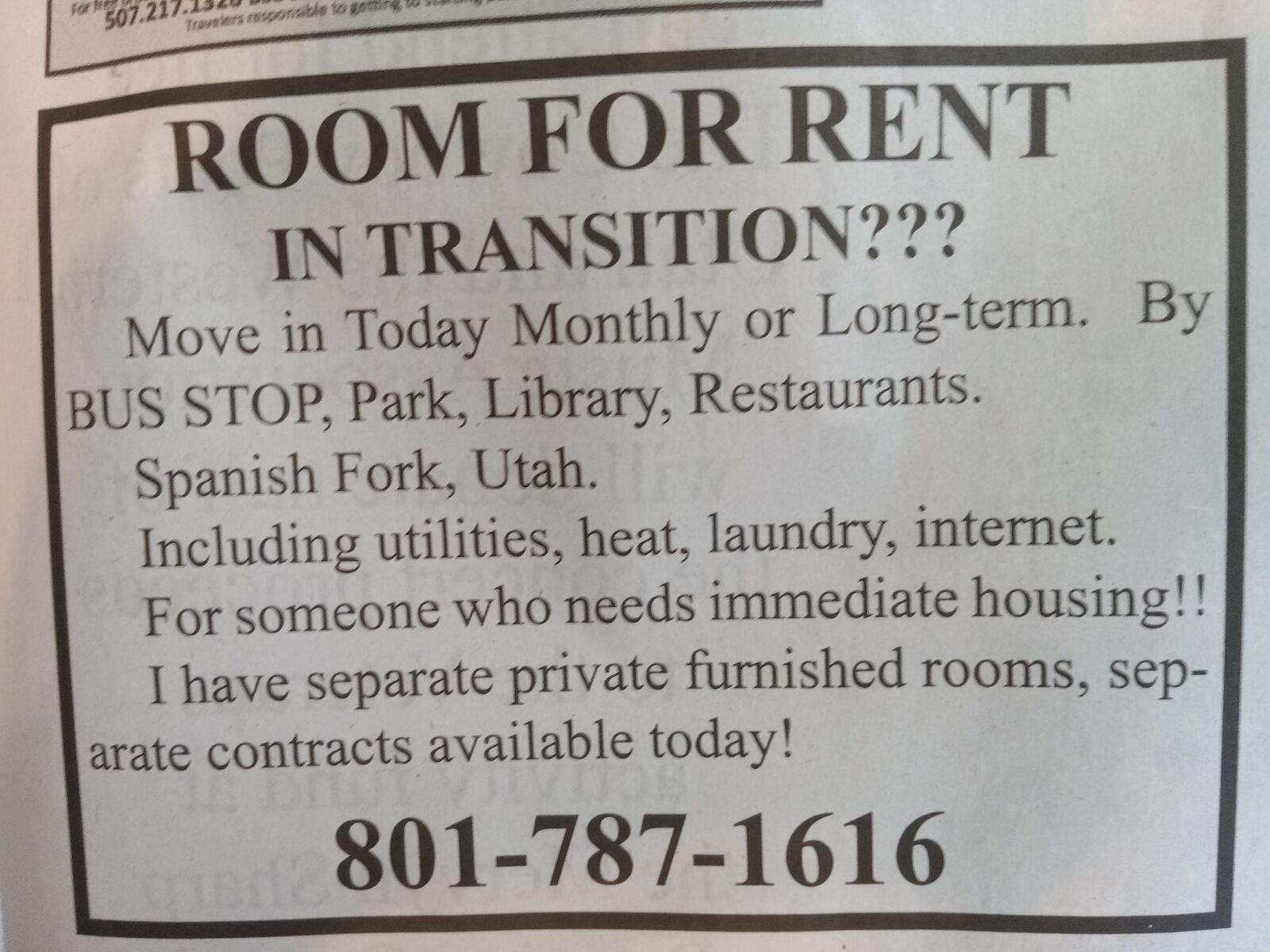 In Transition?Move in today! No deposit No application