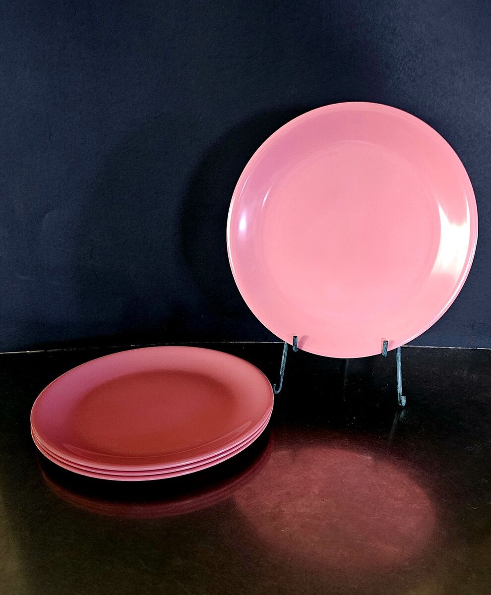 Vntg Gibson 9" Home Rockabye Salmon Dinnerware Pla