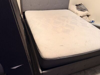 Upholstered Queen Size Platform Bed Frame