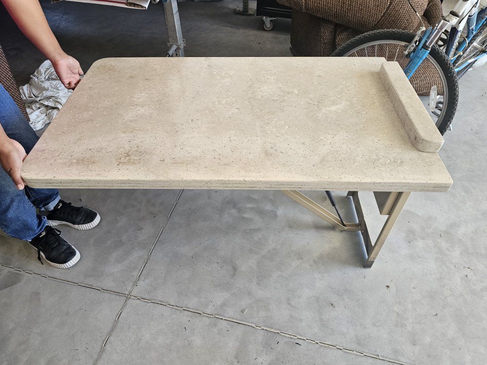 Foldable Table RV Camper Motorhome Fold Dining Table Marble