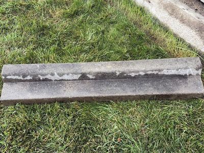 Used 3' Cement Garden Edging - 15 Full Pieces, 1 Corner, 1 Repairable Broken Piece