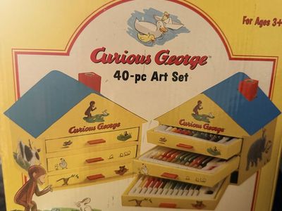 New. Cute Curious George Art Set