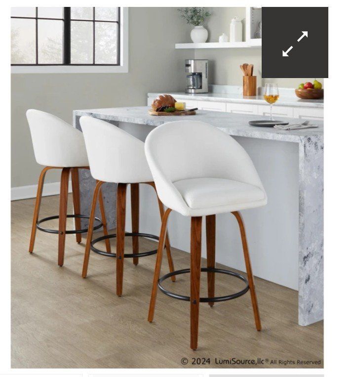 Set of 4 LumiSource Matisse Swivel Counter Stools – Brand New