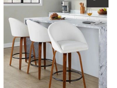 Set of 4 LumiSource Matisse Swivel Counter Stools – Brand New