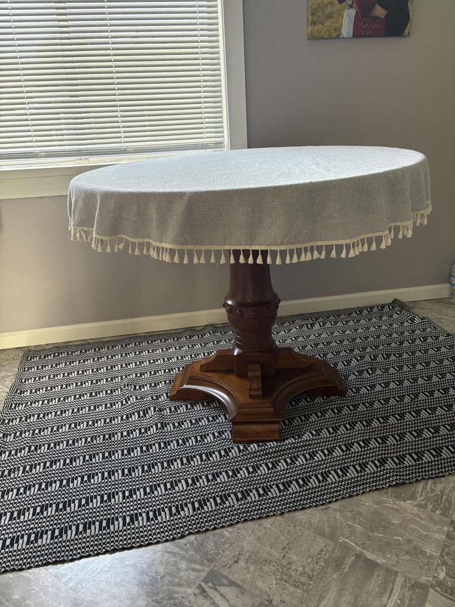 Round Dark Brown Dining Table