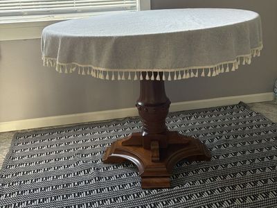 Round Dark Brown Dining Table