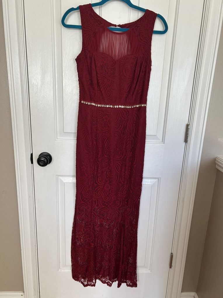 Maroon Lace Gown