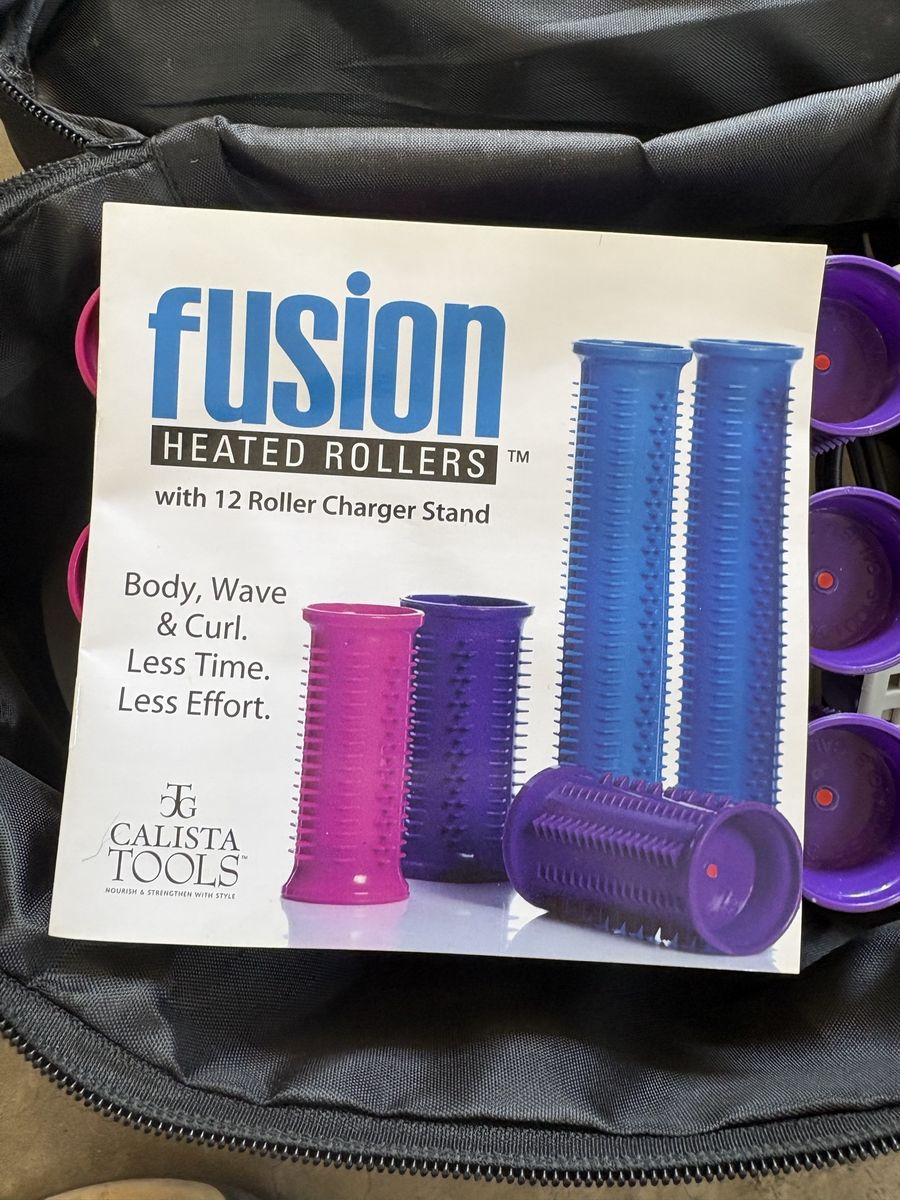 Calista Tools Fusion Heated Rollers with 12-Roller Charger Stand - Body, Wave & Curl, Less Time