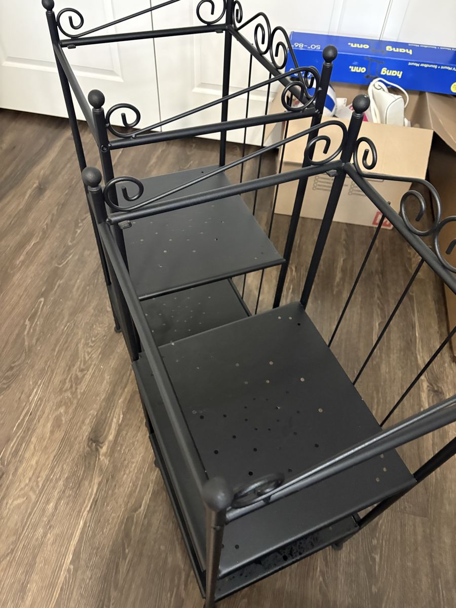 Black 3-Tier Shelf Storage - Set of 2, Decorative & Functional
