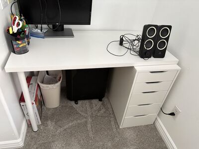 IKEA small desk and filing cabinet/drawers