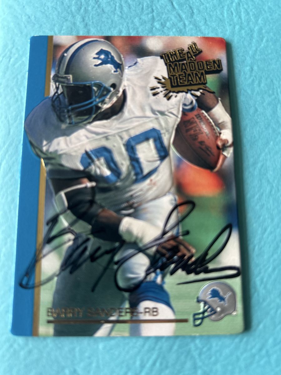 Barry Sanders Autograph All Madden Team Auto NFL Football Card Hand Signed embossed