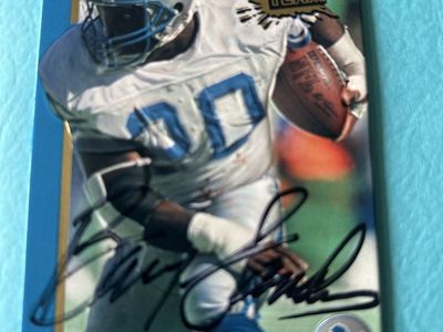 Barry Sanders Autograph All Madden Team Auto NFL Football Card Hand Signed embossed