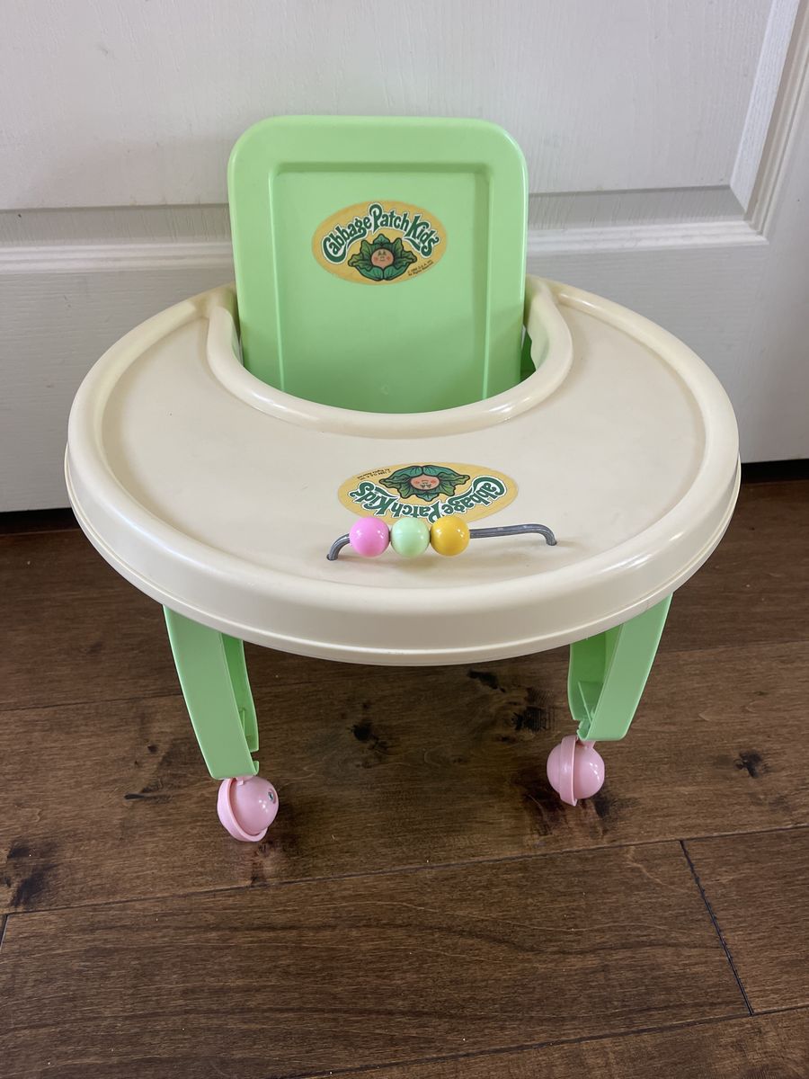 Vintage Cabbage Patch Kids Play Walker Rolling Chair Doll Seat Toy 1986 Coleco