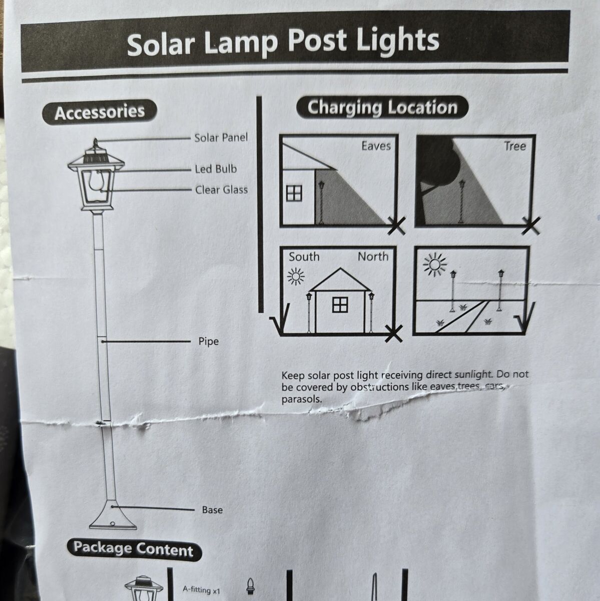 Solar Power Black Lamppost