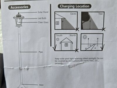 Solar Power Black Lamppost
