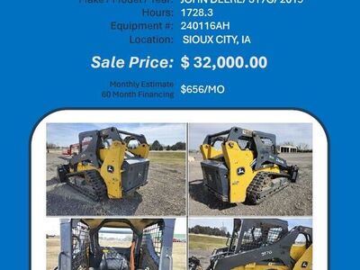 John Deere Track Skid Steer 317G low hrs