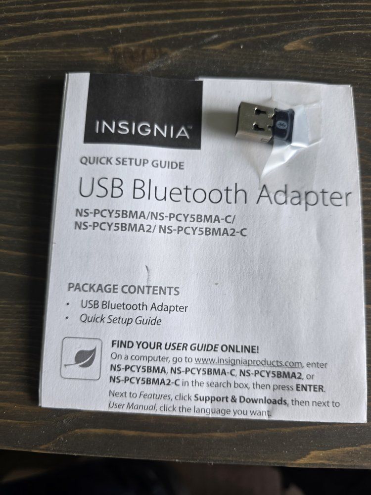 Insignia NS-PCY5BMA USB Bluetooth Adapter - Compact Wireless Connectivity Dongle
