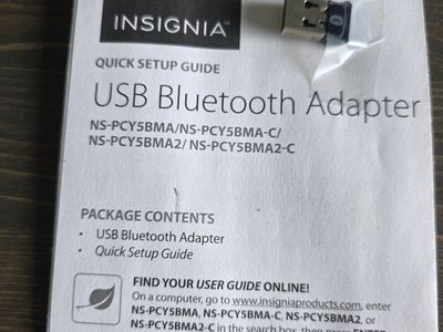 Insignia NS-PCY5BMA USB Bluetooth Adapter - Compact Wireless Connectivity Dongle