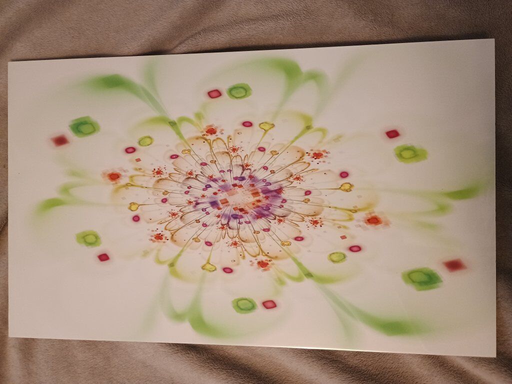 designart glowing fractual green flower wall art