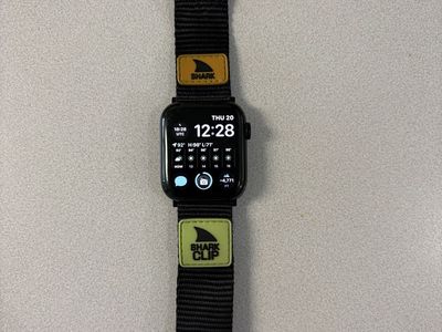 Apple Watch SE (44mm, Black) and Series 7 Cellular (41mm, Blue) with Bands
