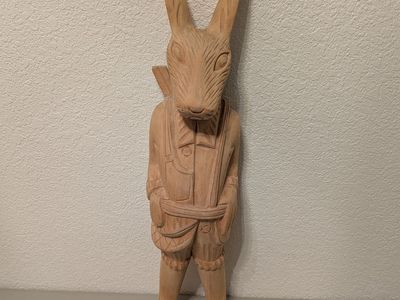 vintage arthur court designs hand carved wooden rabbit 1970