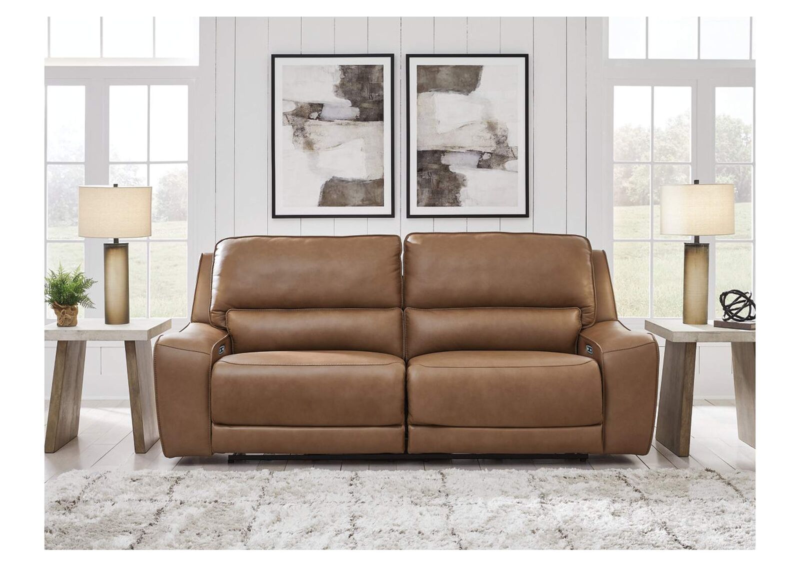 DeepWakes Leather Power Reclining Sofa - Living Room Furniture - Action Home Furniture