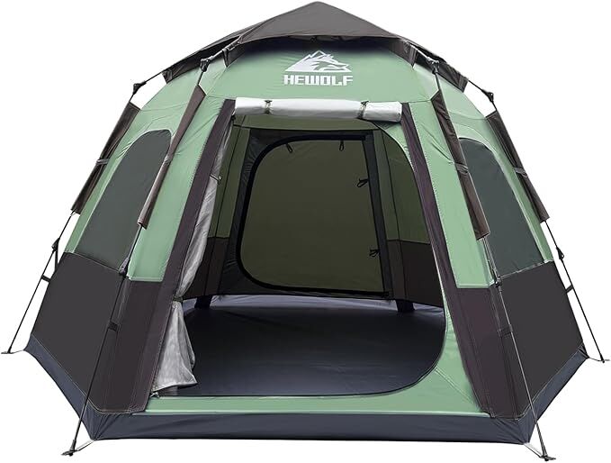 NEW Hewolf 2-3-4 Person Instant Pop Up Tent, Waterproof, 2 Windows, Dome, Easy Setup, w/warranty