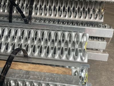 HOT DEAL! Pre-Galvanized Steel Safety Grating – Diamond-Grip Channel 4-3/4" x 2" x 14 GA x 12' – $135.95 ea.