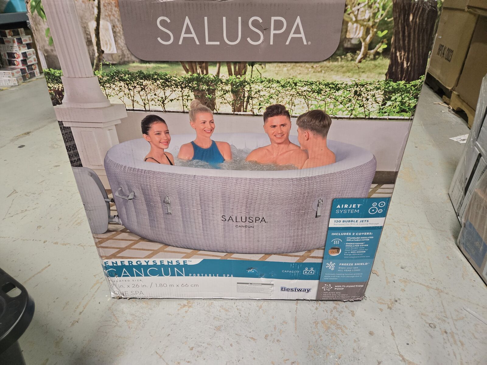 NEW Bestway SaluSpa Cancun 2 to 4 Person Inflatable Hot Tub