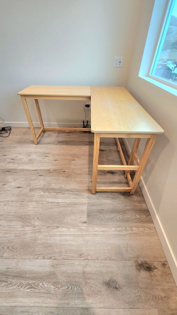 L-shaped Wood Desk